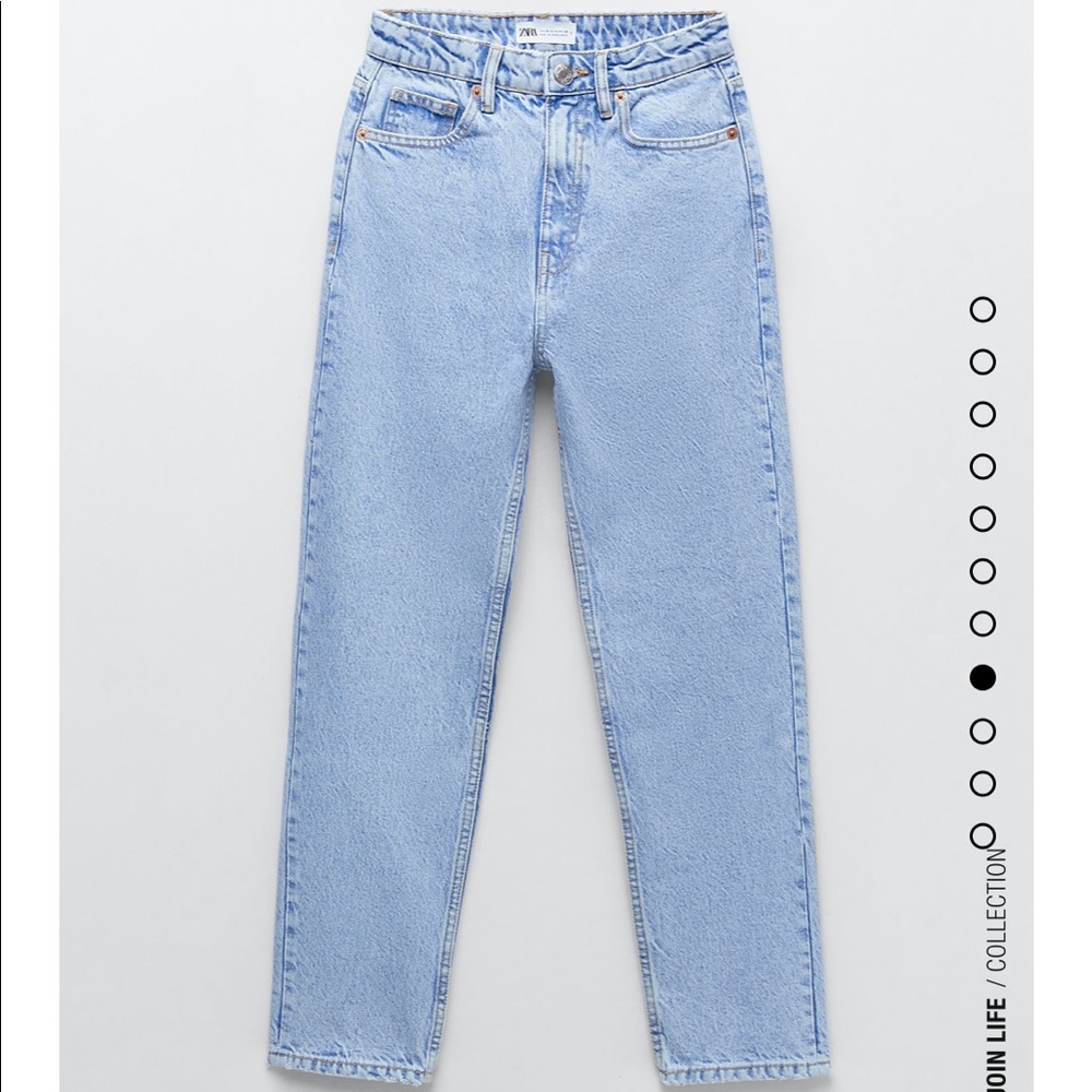 Zara mom fit jeans in light blue